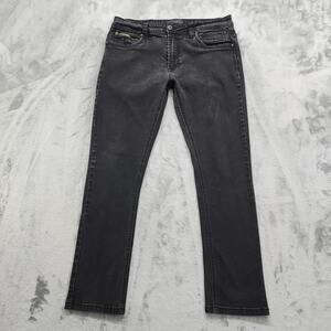 Steve's Jeans Mens 33/28.5 Washed‎ Black Skinny Stretch Denim Zip Pocket Casual
